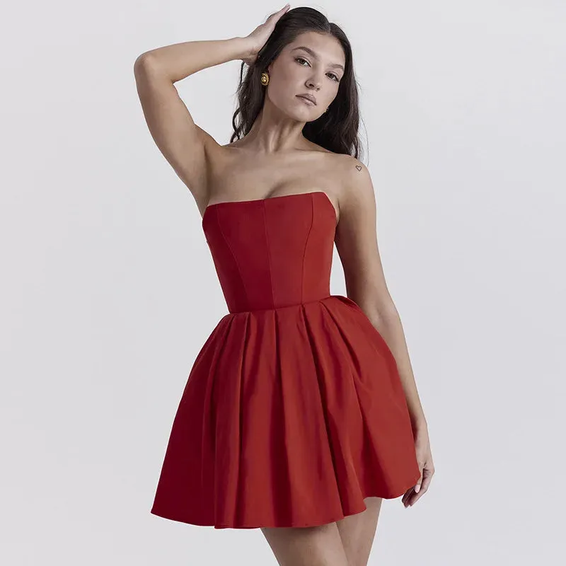 Bow Bandage A-line Spaghetti Strap Summer Nightclub Sexy Party Mini Dress