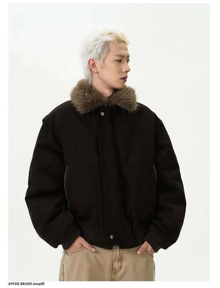 Detachable Fur Collar Short Jacket