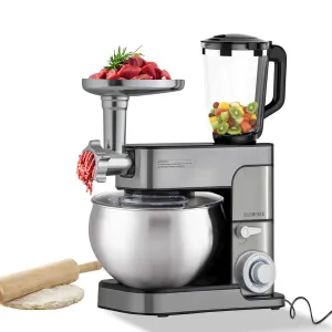 KB ELEMENTS Stainless Steel Stand Mixer - 3 in 1 Kitchen Appliance with 8.5 Liters Capacity, 2500W Power, and Versatile Attachments