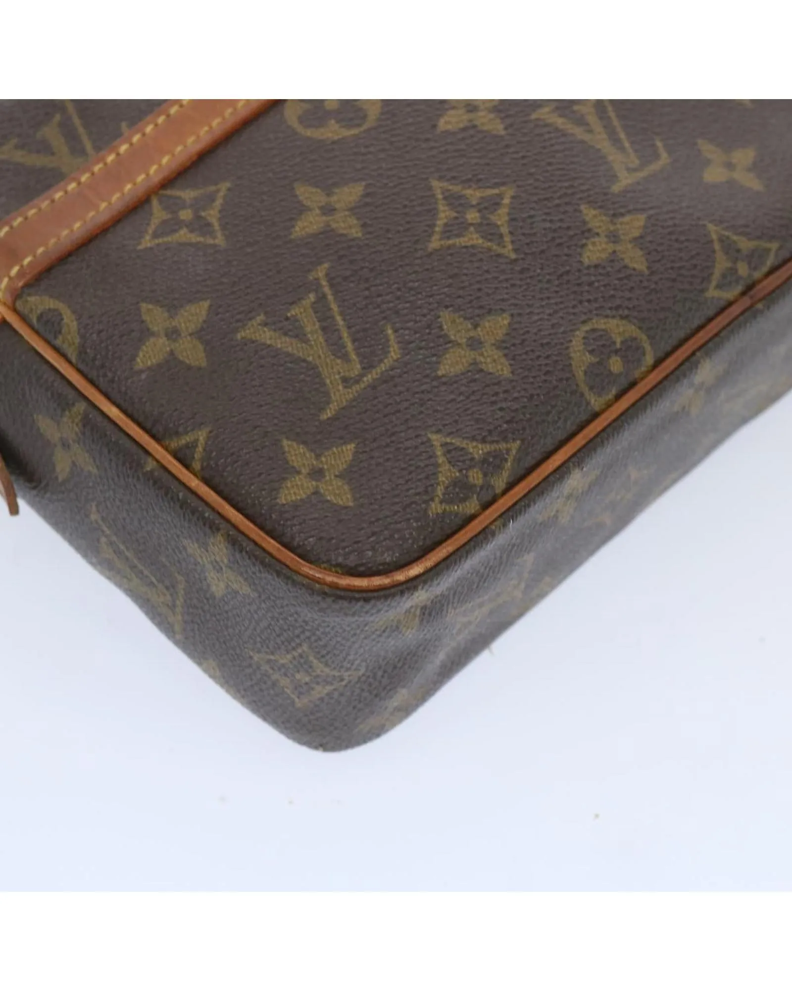 Monogram Canvas Clutch Bag with Zip Closure