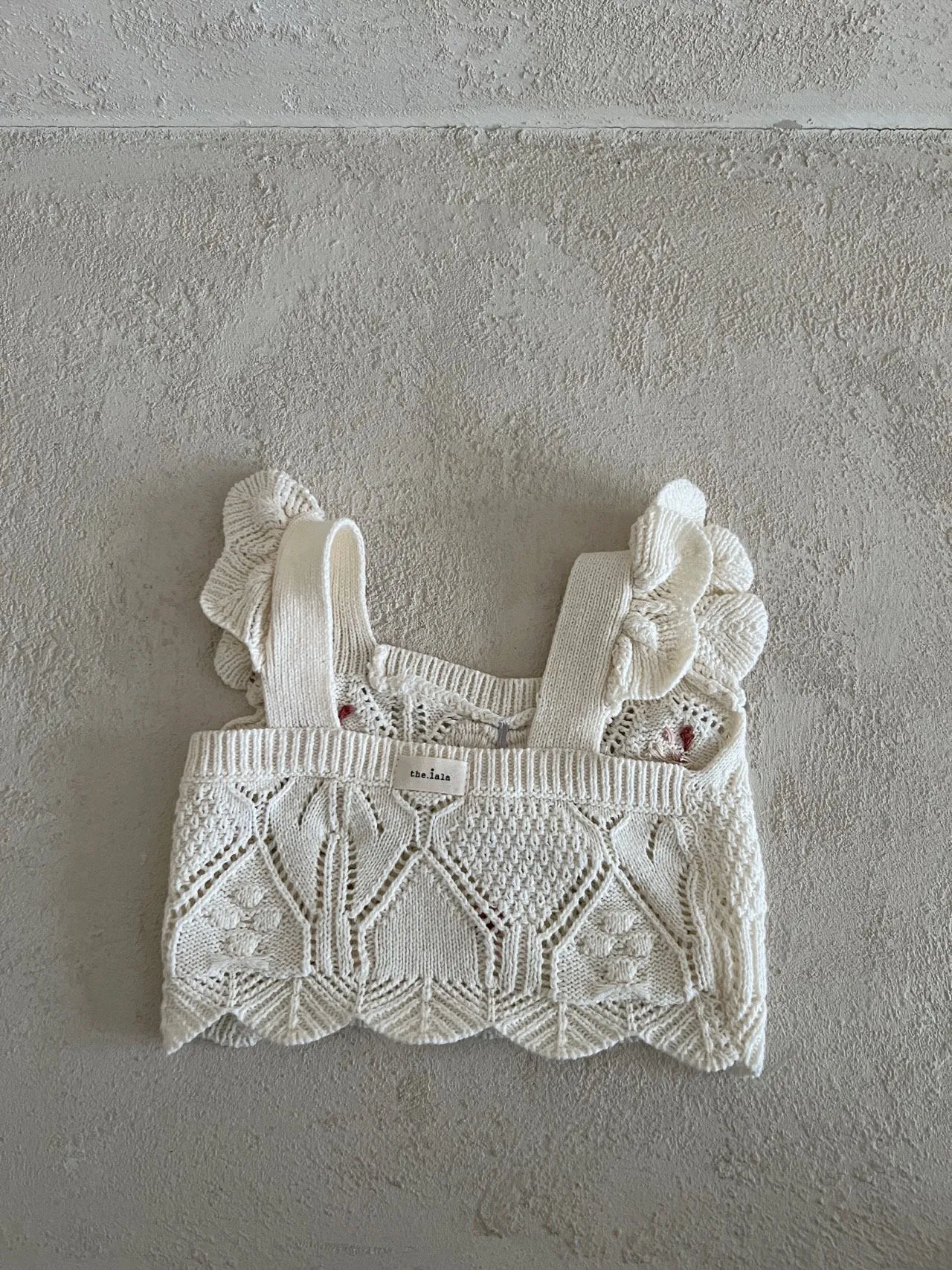 Over Flower Knit Top Vest