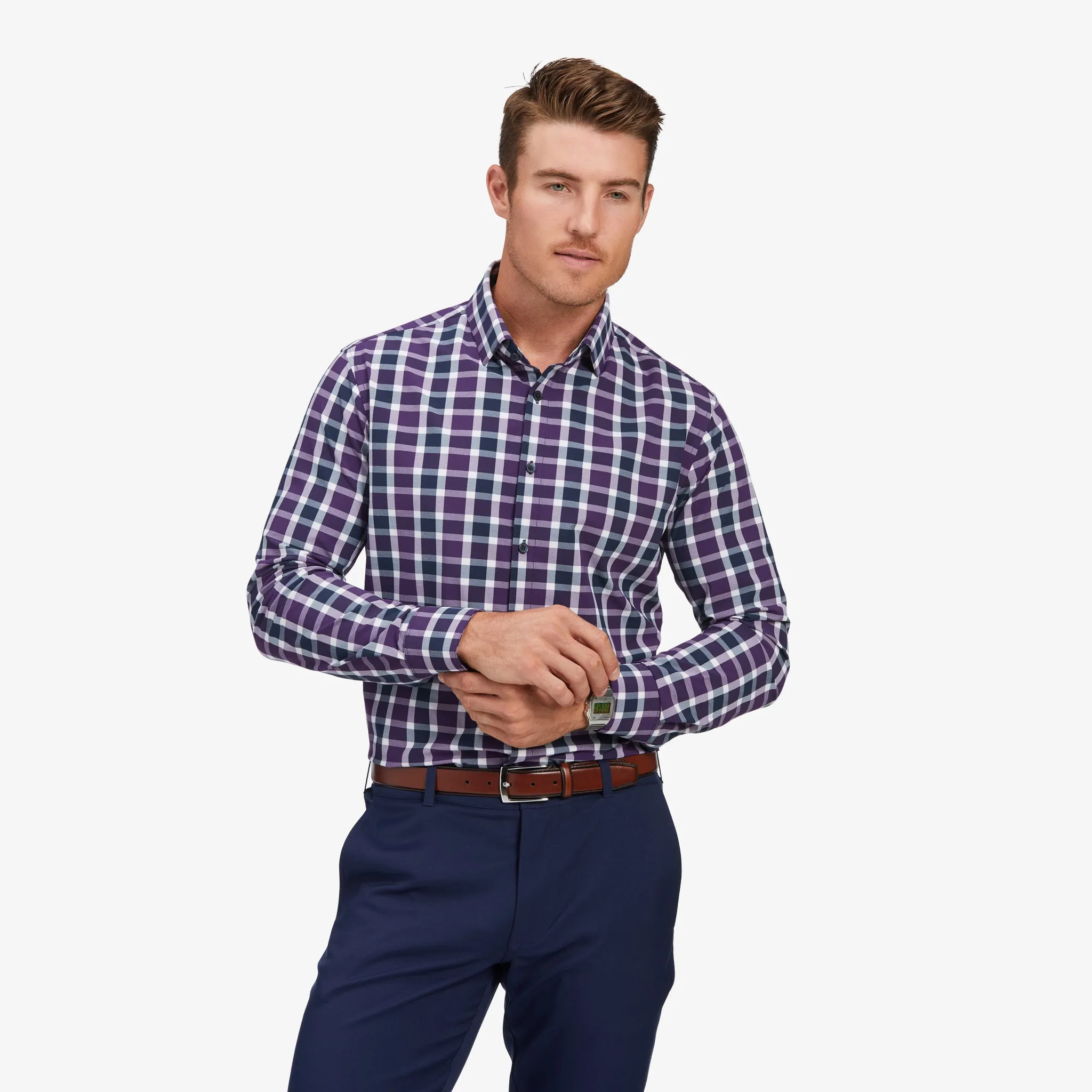 Purple Navy Large Check