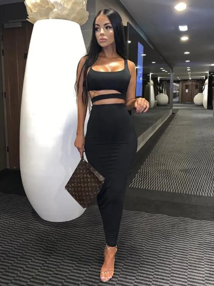Set Crop Top Hollow Out