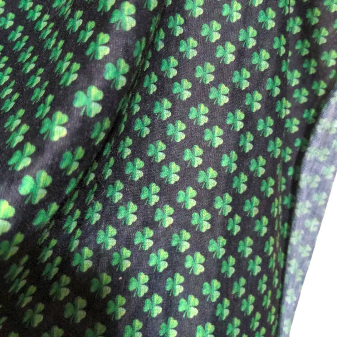 ST. PATRICK'S DAY Black Green Shamrock Infinity Scarf