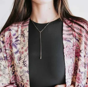 Taci crystal Y drop Necklace